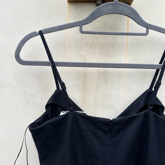 Vince Ruched Camisole Mini Dress Black Wool Blend A-line Skirt Small - Picture 10 of 10